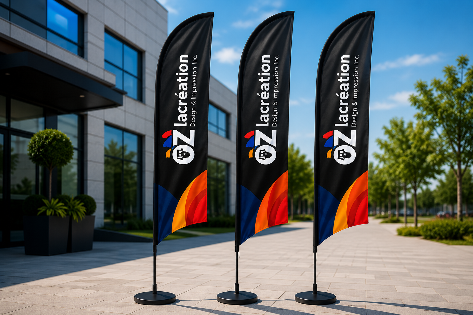 Drapeaux publicitaires OZlaCréation